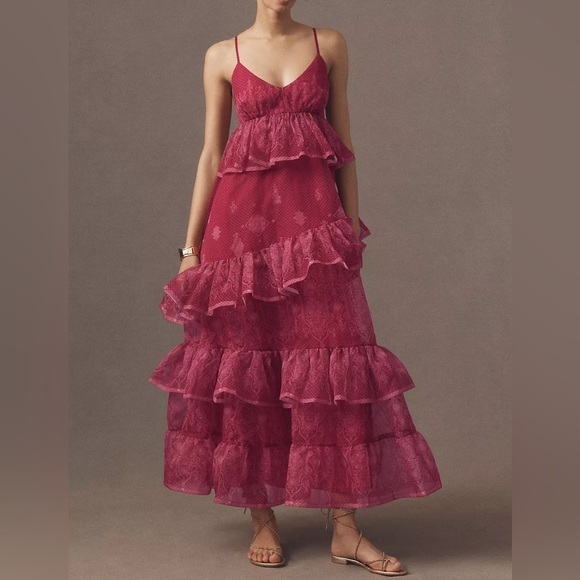 Anthropologie Dresses & Skirts - Let Me Be Sleeveless Sheer Tiered Midi Dress